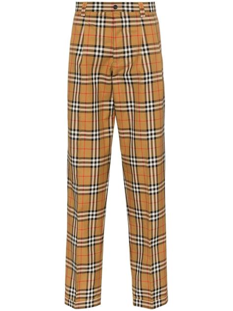 burberry trouwsrers|Burberry style print trousers.